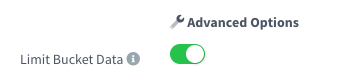 Advanced Options of the project settings with the Limit Bucket Data switch turned on