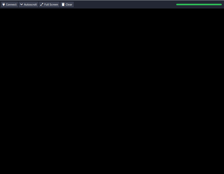 Animation of the web terminal of an ESP32: the help command lists clear, reboot, exit, help, free, millis, model, cores, log, echo and hello, and the device answers free, millis, model and cores